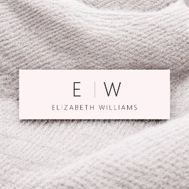  Rosa Elegant Minimalistisk Monogram Namn Namnbricka