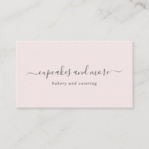 Rosa Elegant Minimalistiskt Affärskort Handskrift Visitkort