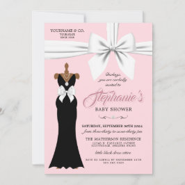Rosa Elegant Mode Ethnic Tiffany Baby Shower Inbjudningar