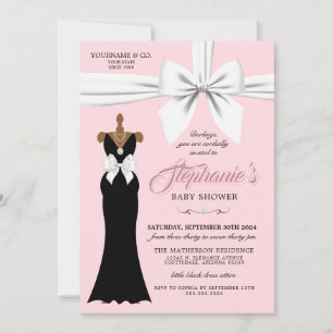 Rosa Elegant Mode Ethnic Tiffany Baby Shower Inbjudningar