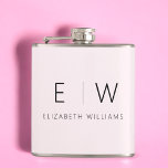Rosa Elegant Modern minimalistisk Monogram Namn Fickplunta<br><div class="desc">Öka dina libationer med vår klassiska Elegant Modern Minimalist Monogram-kolv. Den här noggrant designade kolven blandar sömlöst sofistikerad contemporary med minimalism, skapar den perfekten som tillbehör för både använda och gåva. Den här kolven är utformad med precision och noggrannhet, och är inte bara en praktisk behållare. Den är en personlig...</div>
