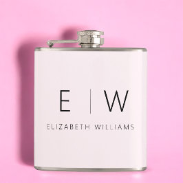  Rosa Elegant Modern minimalistisk Monogram Namn Fickplunta