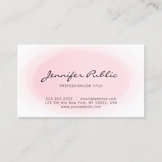  Rosa Elegant Modern minimalistisk typografi Visitkort (Framsida)