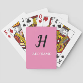 Rosa Elegant Monogram-skript Modern Namn Casinokort