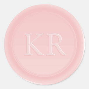 Rosa Elegant Monogram Vaxförsegling Runt Klistermärke