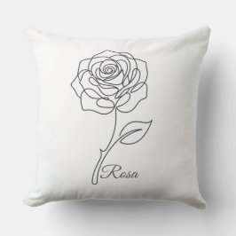 Rosa: Elegant One Line Art Pillow Kudde