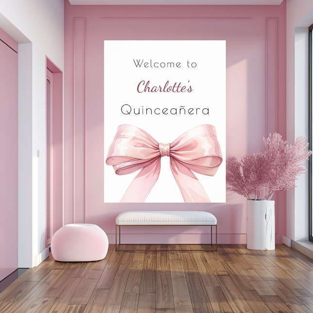 Rosa elegant Quinceanera välkommen Poster (Skapare uppladdad)