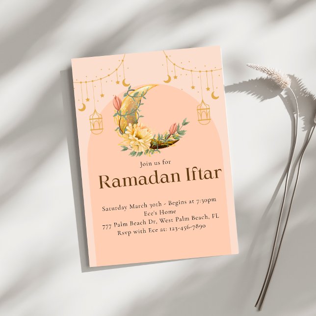 Rosa Elegant Ramadan Iftar-inbjudan Inbjudningar (Skapare uppladdad)
