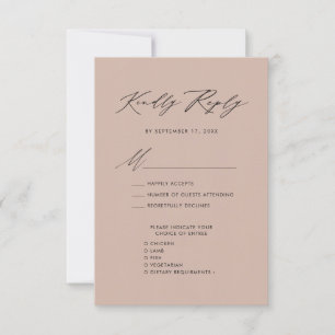 Rosa Elegant Skript Minimalistisk Bröllop OSA Kort