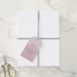 Rosa Elegant Snöre Bröllop Gift Märkres Presentetikett