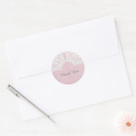 Rosa Elegant Snöre Tack Stickers Runt Klistermärke