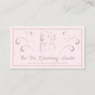 Rosa Elegant Stil Husdjur Hund Golden Retriever Visitkort