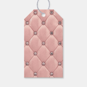 Rosa Elegant Tuffad Metallisk Läderpresent Presentetikett