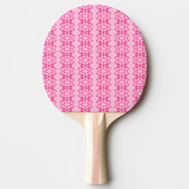 Rosa Elegant Victorian 4Kväll Ping Pong Paddle Pingisracket (Framsidan)