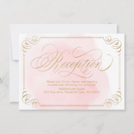 Rosa elegant vintage kalligrafi mottagning inbjudningar