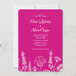 Rosa | Elegant WildblommWekdding Inbjudningar