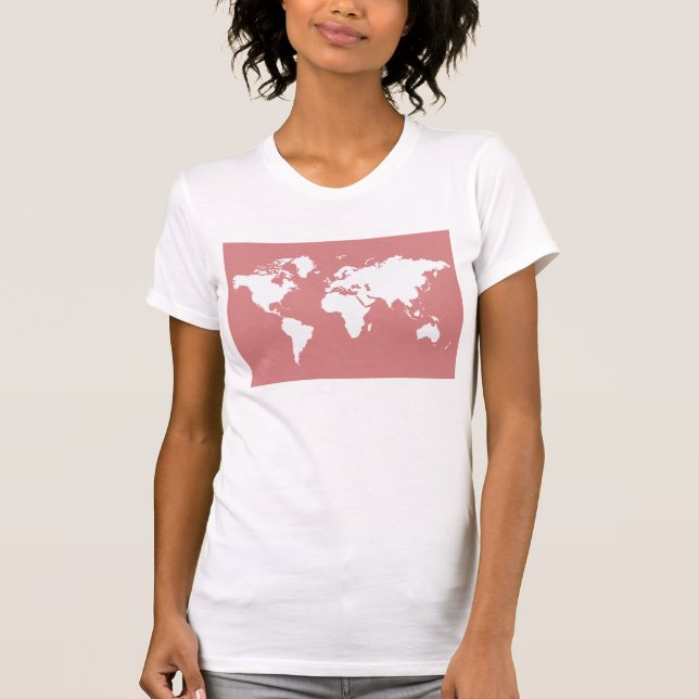 Rosa Elegant World Tee Shirt (Framsida)
