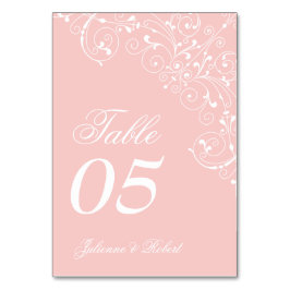 Rosa  Eleganten Vintage bröllop Bord Bordsnummer