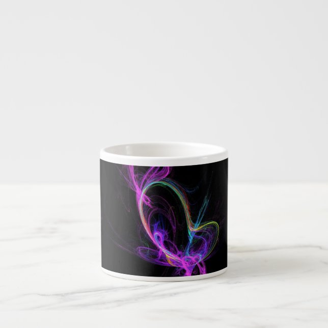 Rosa elektrisk fraktal espressomugg (Framsidan)