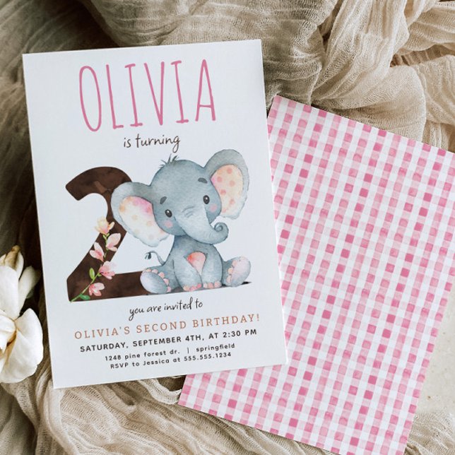 Rosa Elephant 2-dagarsinbjudan Inbjudningar (Skapare uppladdad)