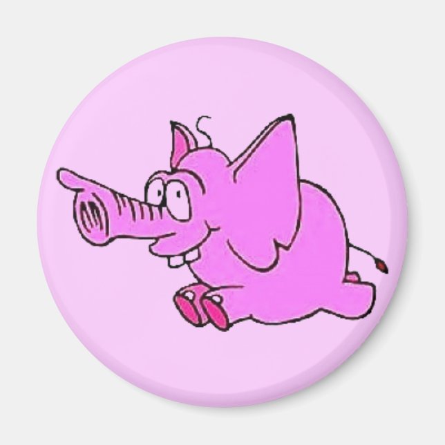 "Rosa Elephant" 3" Fridge Magnet (Framsidan)