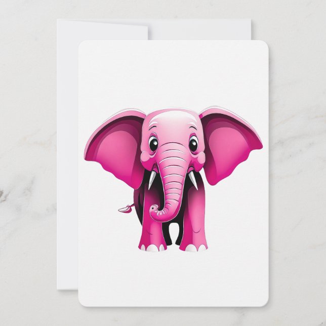 Rosa Elephant Art Card (Framsida)