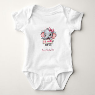 Rosa Elephant Baby Bodykostym T Shirt