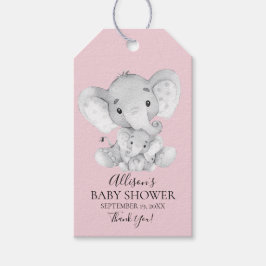 Rosa Elephant Baby Shower Favor Gift-Märkre Presentetikett