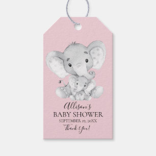 Rosa Elephant Baby Shower Favor Gift-Märkre Presentetikett