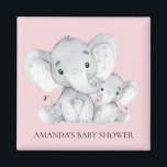 Rosa Elephant Baby Shower Favor Magnet<br><div class="desc">Cute Elephant-magnet för en flickdusch. Ändra bakgrunden genom att klicka på Anpassa och använda vår färg-väljare! Matchande artiklar i vår butik.</div>