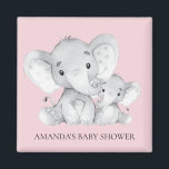 Rosa Elephant Baby Shower Favor Magnet<br><div class="desc">Cute Elephant-magnet för en flickdusch. Ändra bakgrunden genom att klicka på Anpassa och använda vår färg-väljare! Matchande artiklar i vår butik.</div>