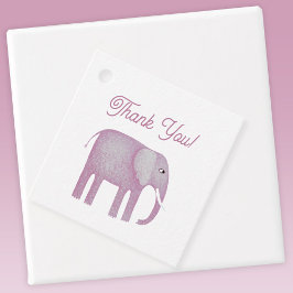 Rosa Elephant Baby Shower Gåvor Etiketter
