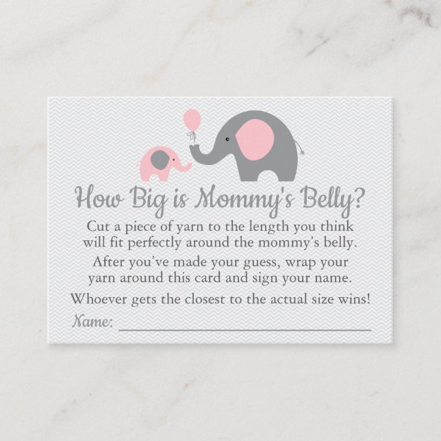 Rosa Elephant Baby Shower How Big is Mamma Belly (Framsida)