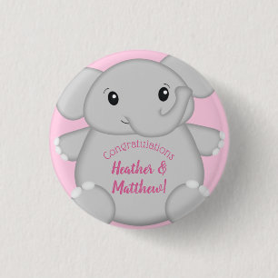 Rosa Elephant Baby Shower Knapp