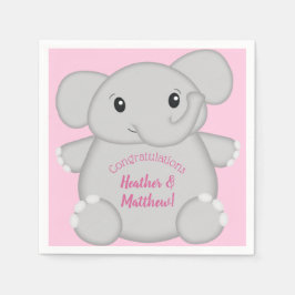 Rosa Elephant Baby Shower Pappersservett