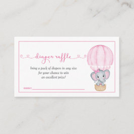 Rosa Elephant Baby Shower Raffle Tilläggskort