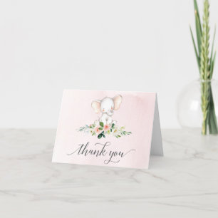 Rosa Elephant Baby Shower Tack du Cards Kort