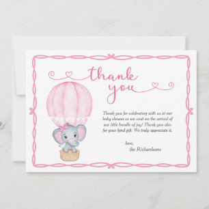 Rosa Elephant Baby Shower Tack Kort
