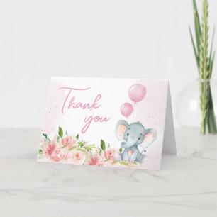  Rosa Elephant Baby Shower Tack Kort