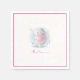Rosa Elephant Ballerina Dancing Script Simple Cute Pappersservett
