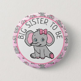 Rosa Elephant Big Sister Be Baby Shower Knapp