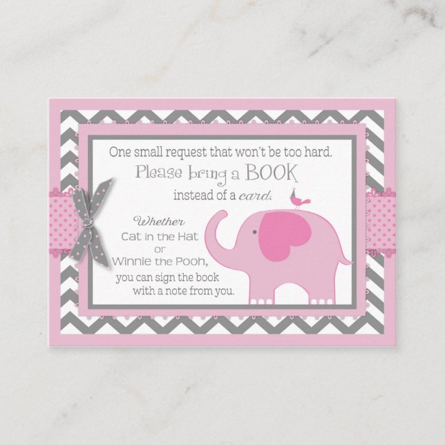 Rosa Elephant Bird, ta med ett Bok-kort Tilläggskort (Framsida)