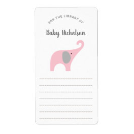 Rosa Elephant-bokskyltar för babyduschbord Fraktsedel