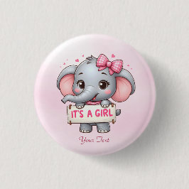 Rosa Elephant Button Knapp