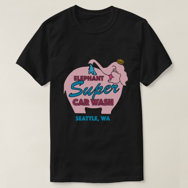 Rosa Elephant Car Tvättar Classic T-Shirt (Design framsida)