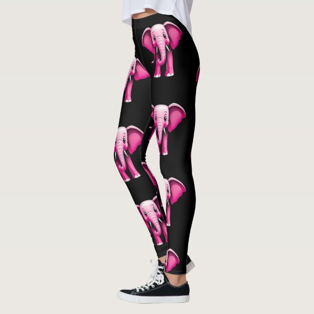 Rosa Elephant Designer Leggings (Vänster)