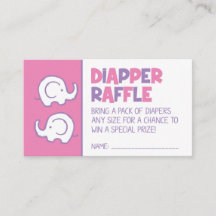 Rosa Elephant Diaper Raffle Biljett