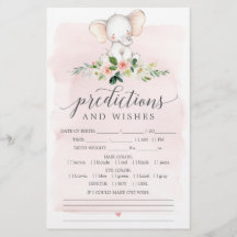 Rosa Elephant Dubbla Sided Baby Shower Games