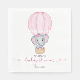 Rosa Elephant Flicka Shower Pappersservett