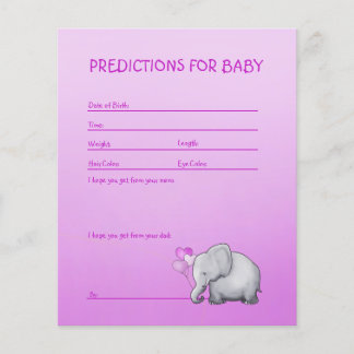 Rosa Elephant Flicka Shower Predicame Flygblad